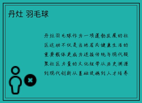丹灶 羽毛球